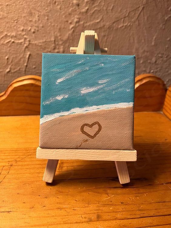 Cute Beach with Heart in Sand