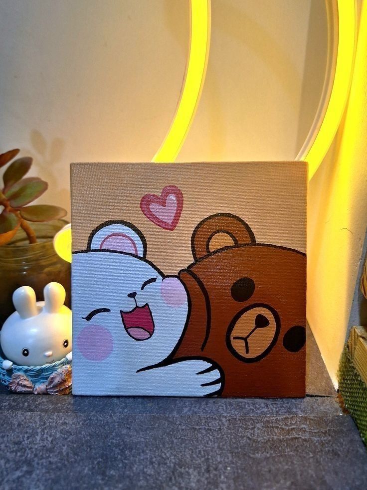 Cute Bear Hugging a Friend
