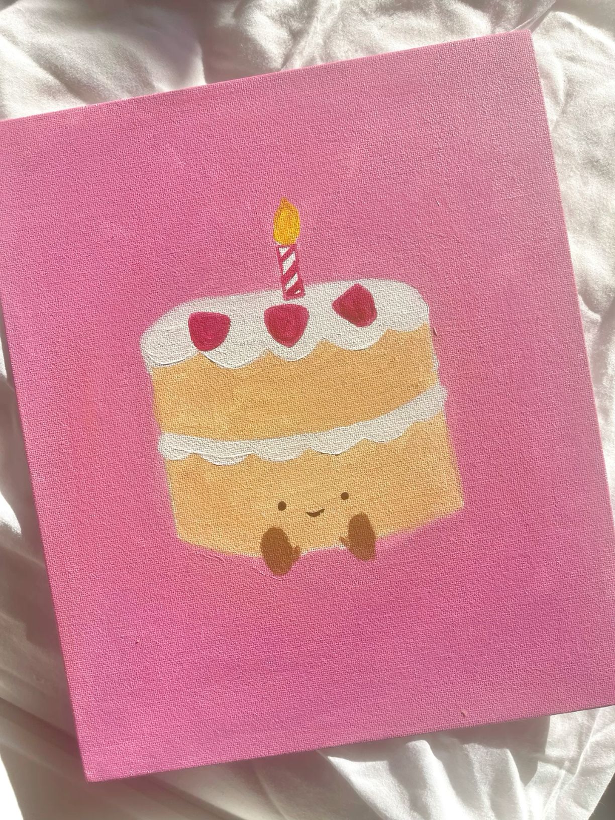 Cute Birthday Cake with Candle