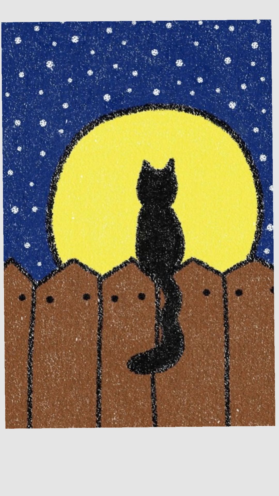Cute Cat Silhouette Against a Moonlit Sky