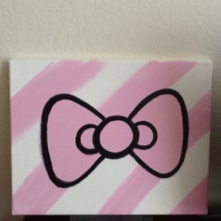Cute Pink Bow with Stripes