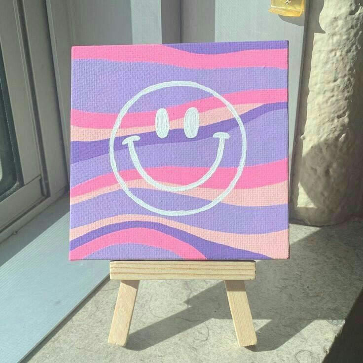 Playful Smiley Face with Wavy Patterns