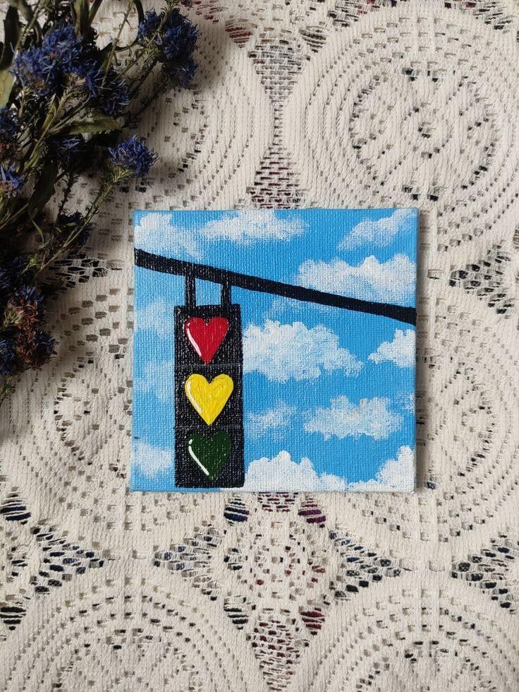 Playful Traffic Light with Clouds