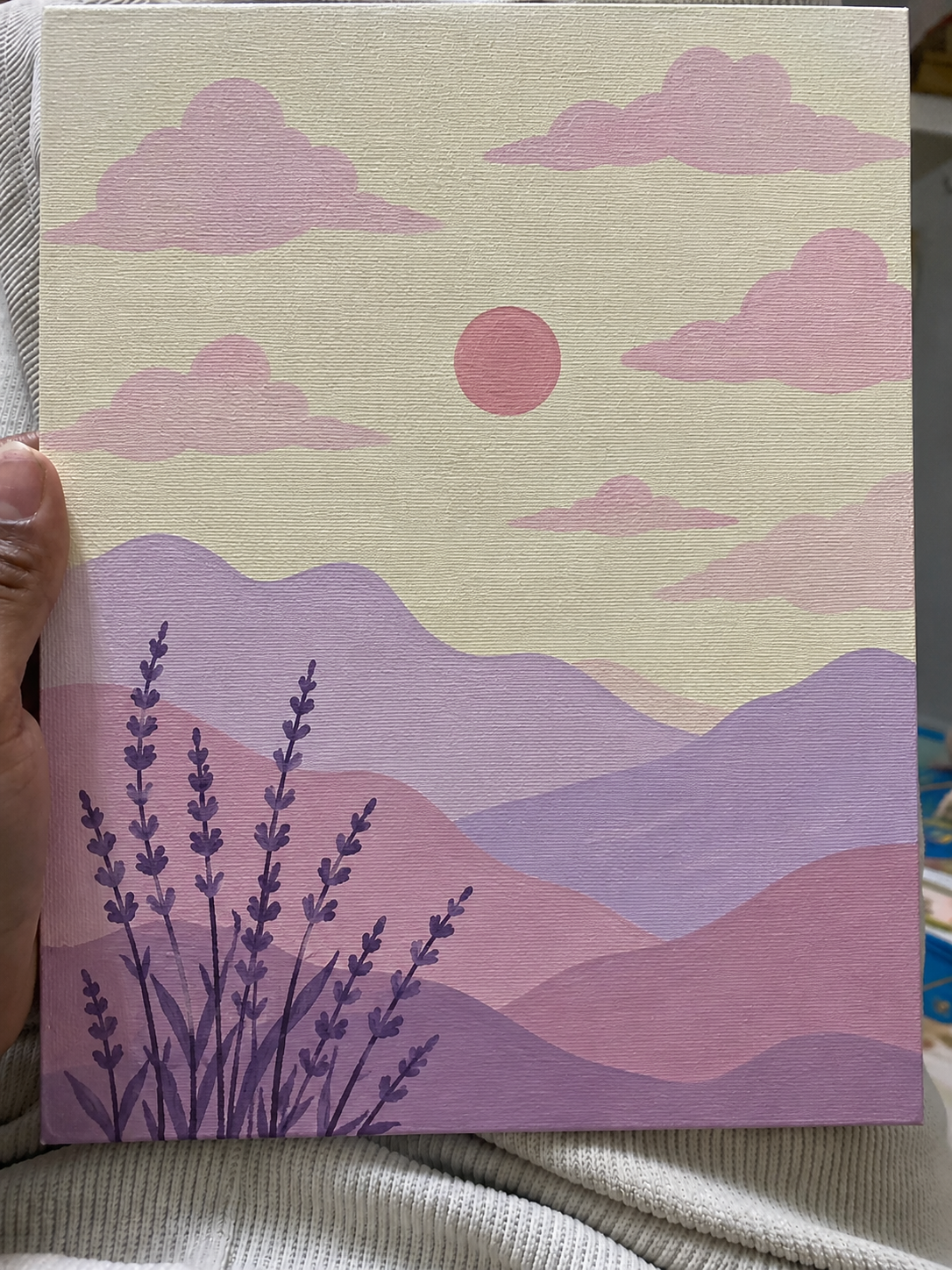 Serene Lavender Mountains at Sunset
