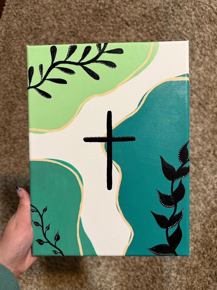 Simple Abstract Leafy Cross