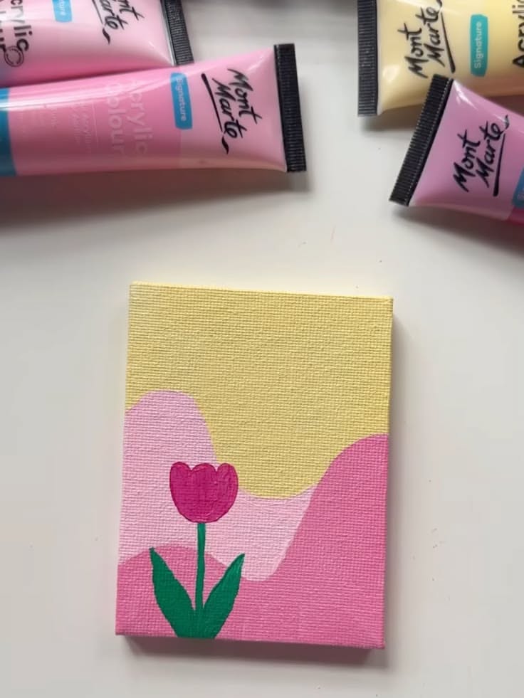 Simple Pink Tulip Landscape