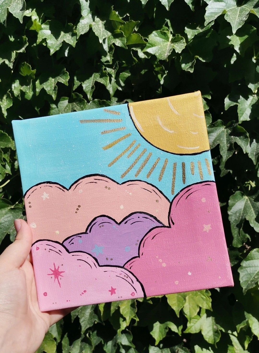Whimsical Colorful Clouds with Sunshine