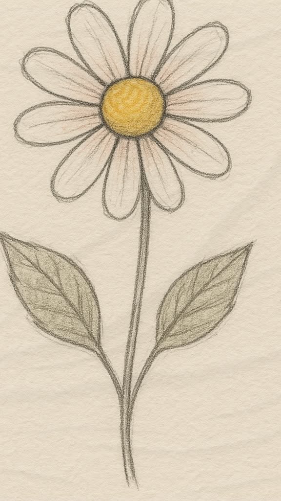 Charming Daisy with Green Leaves