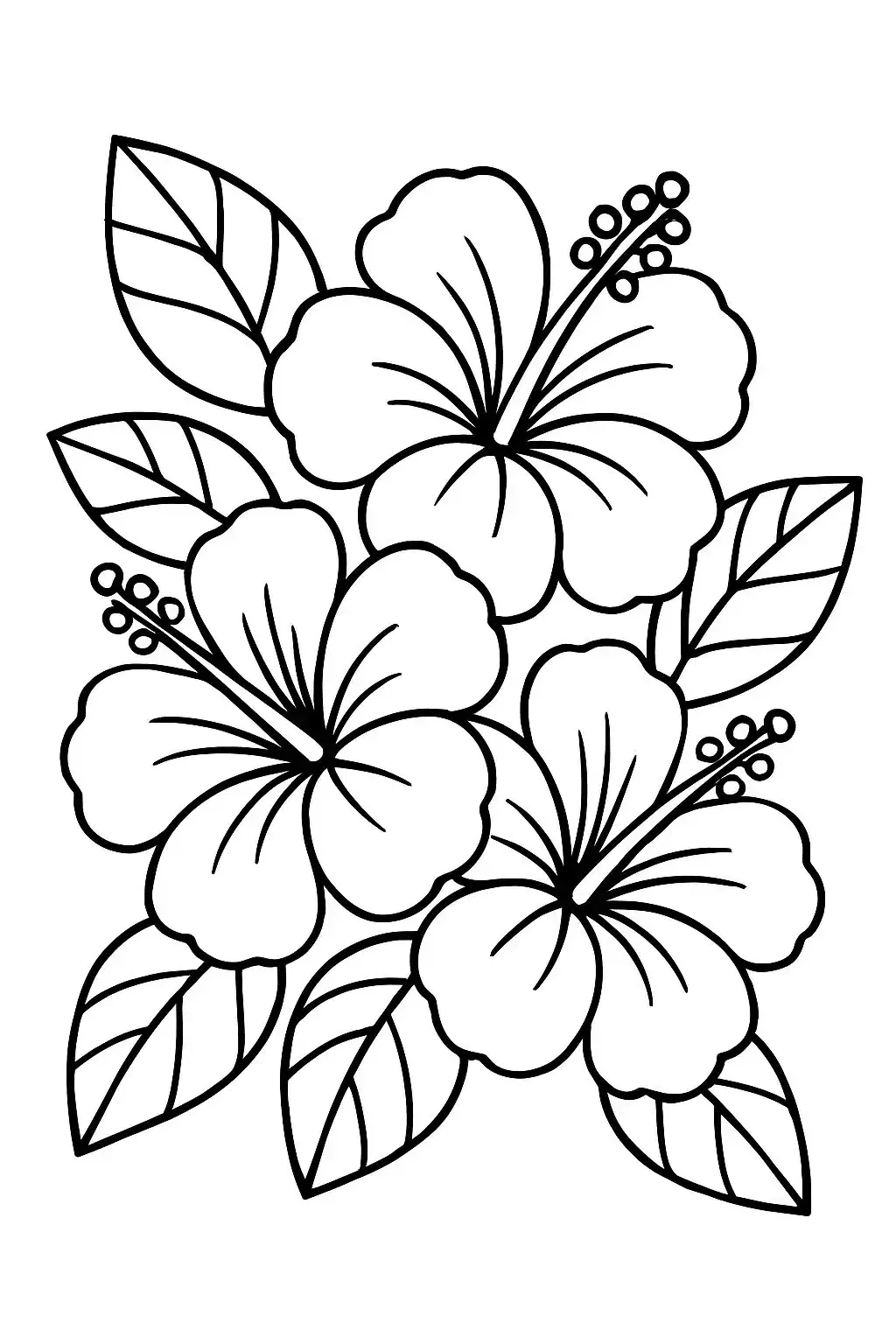 Elegant Hibiscus Blooms Among Lush Leaves