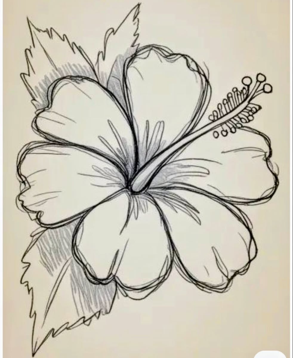 Elegant Hibiscus Blossom with Foliage