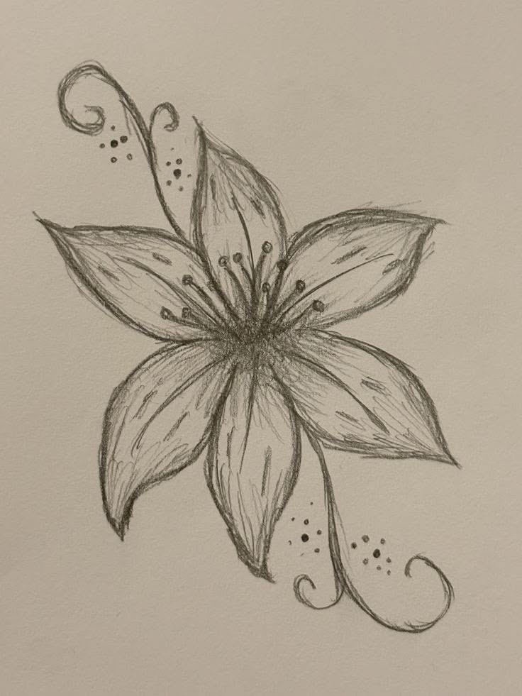 Elegant Lily Blossom with Delicate Swirls