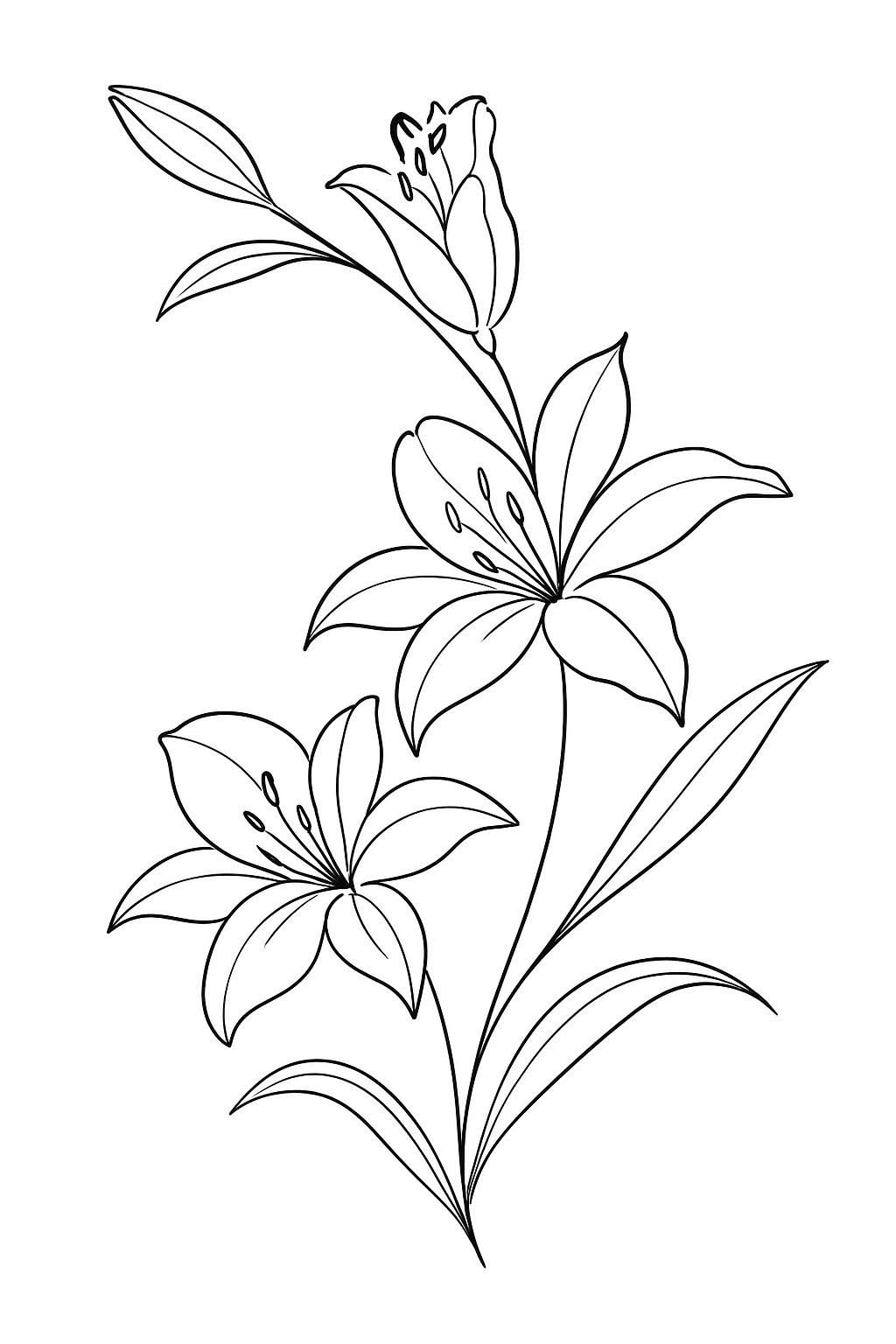 Elegant Lily Trio with Buds