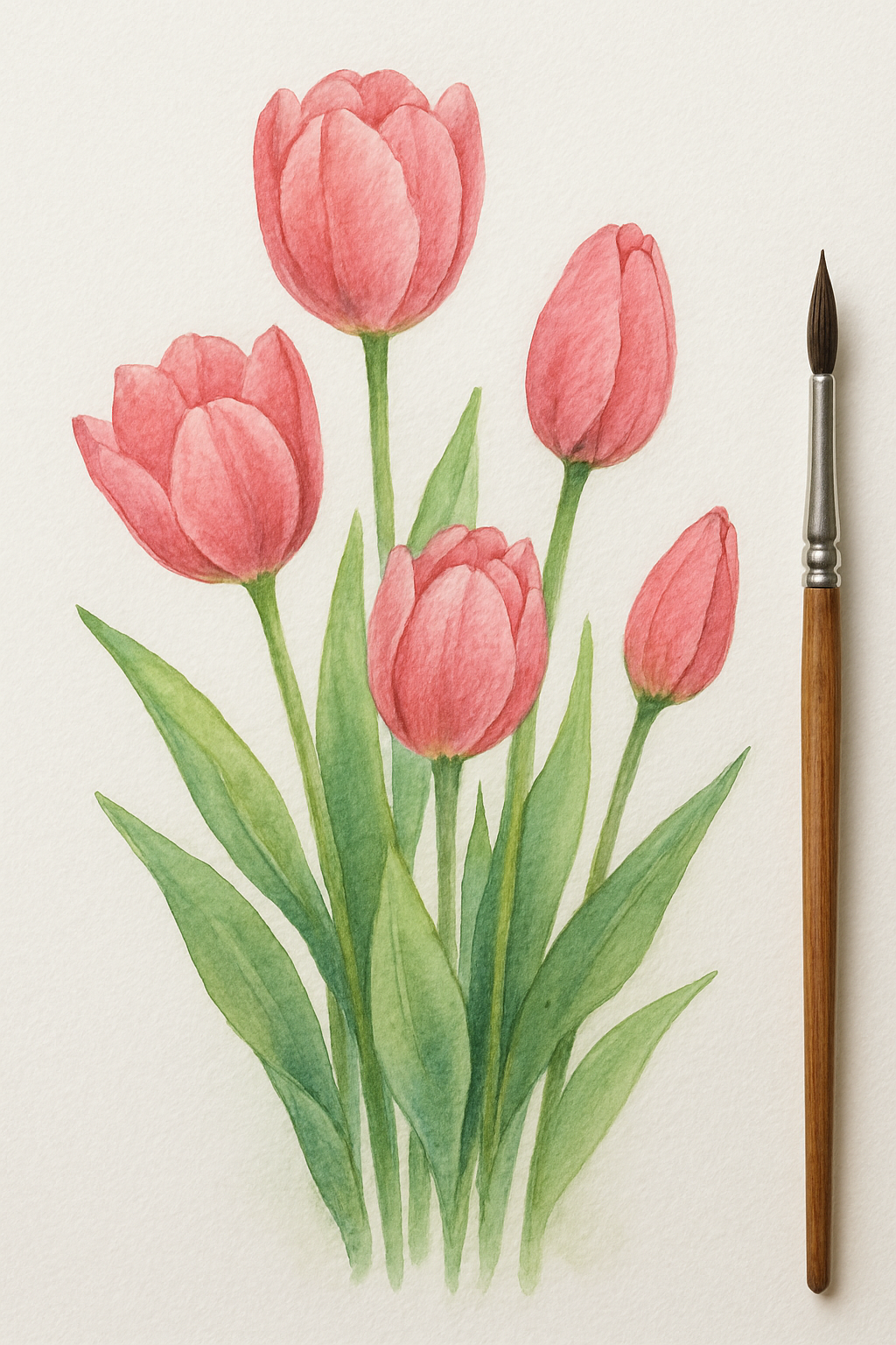 Elegant Pink Tulips in Bloom