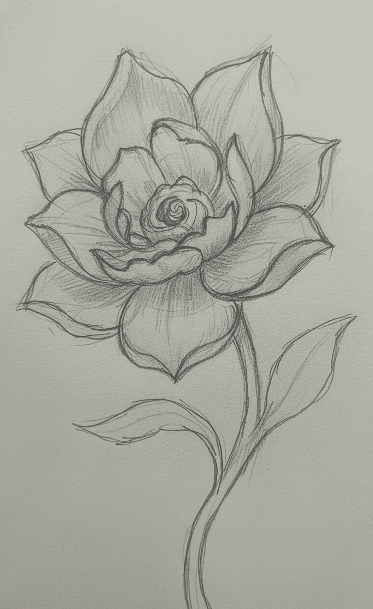 Elegant Rose Blossom with Detailed Petals