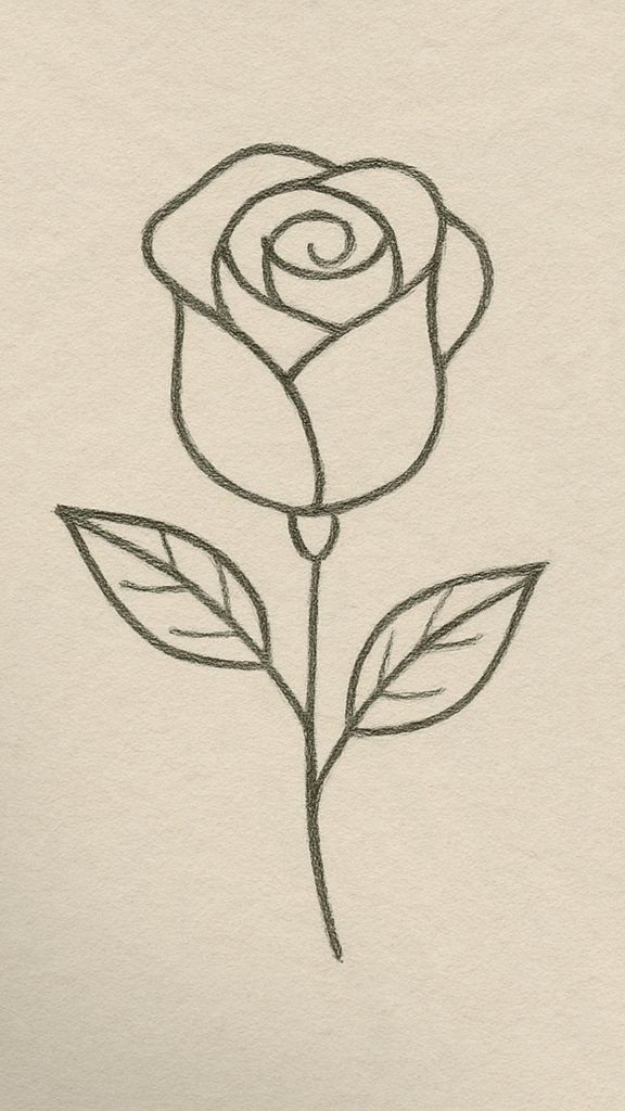 Elegant Rose with Leaves