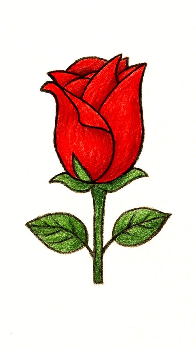 Vibrant Red Rose in Full Bloom