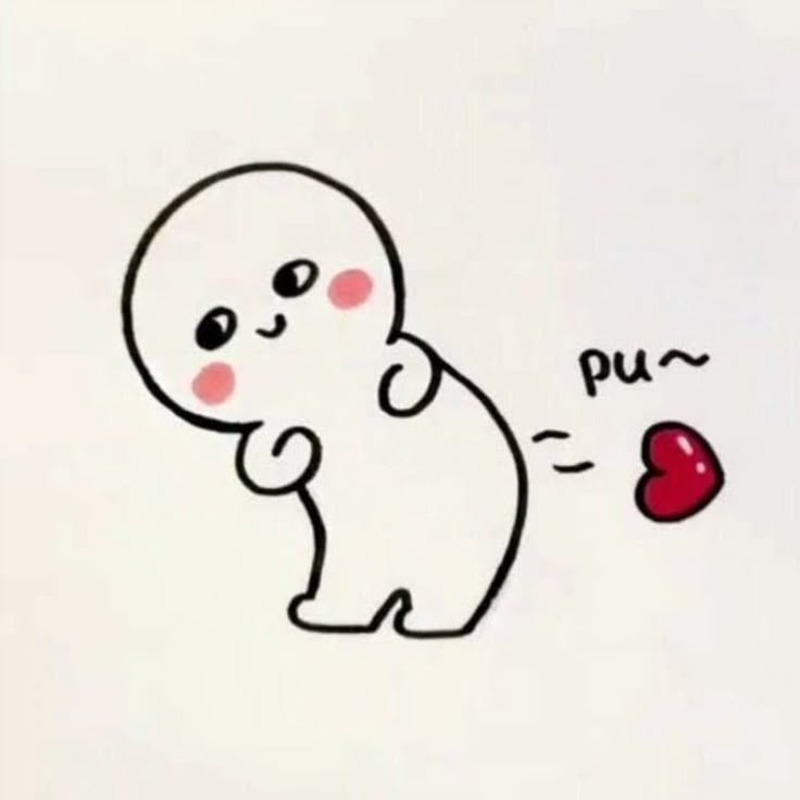 Funny Things to Draw: Adorable Character Blushing and Farting Hearts