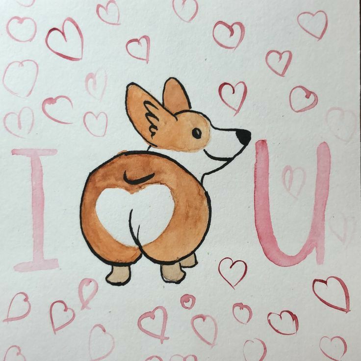 Funny Things to Draw: Adorable Corgi with Heart-Shaped Butt