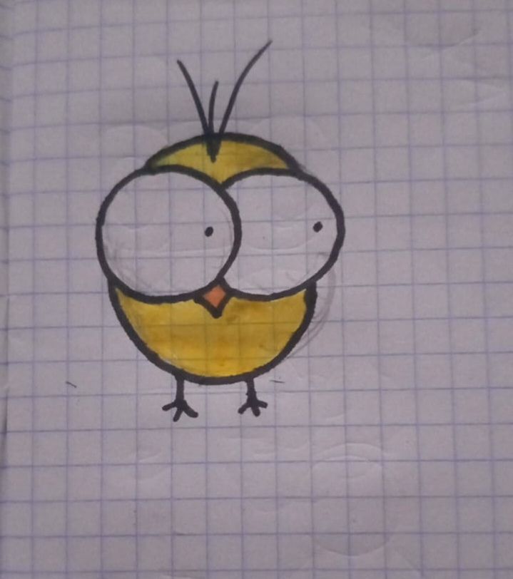 Adorable Yellow Bird with Big Eyes