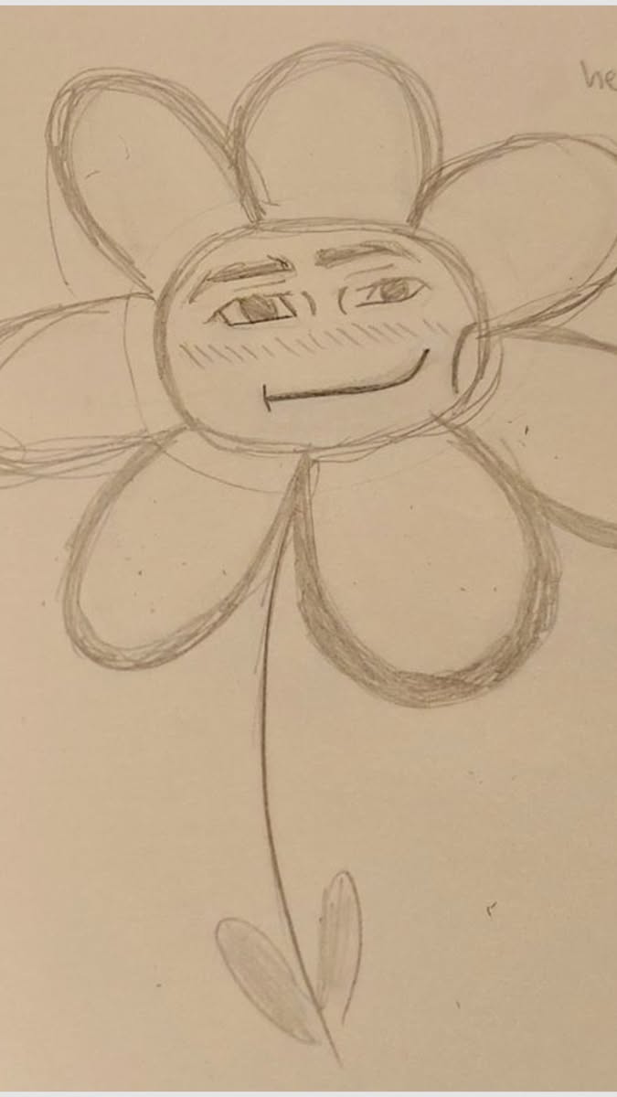 Cheeky Flower with a Silly Face