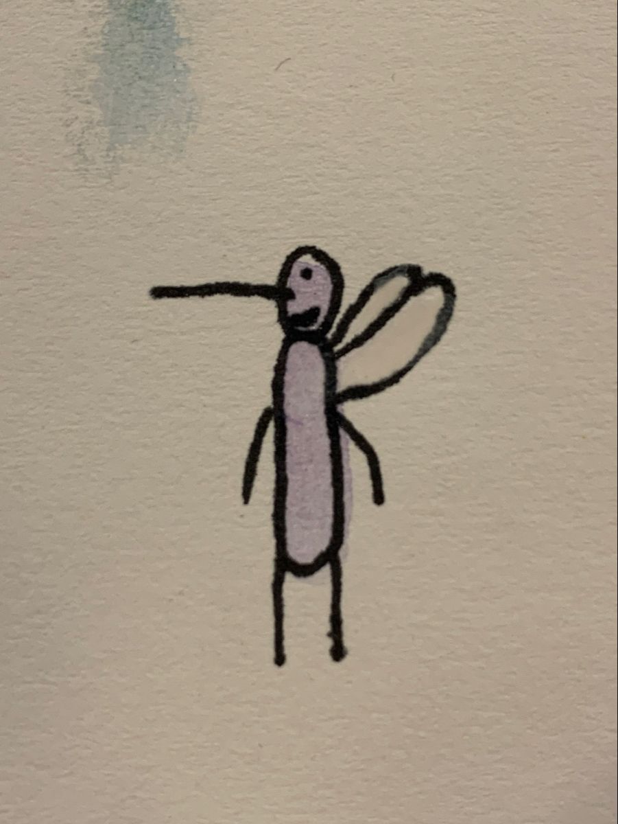 Comical Mosquito with a Big Smile