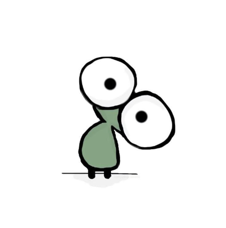 Goofy Green Character with Big Eyes