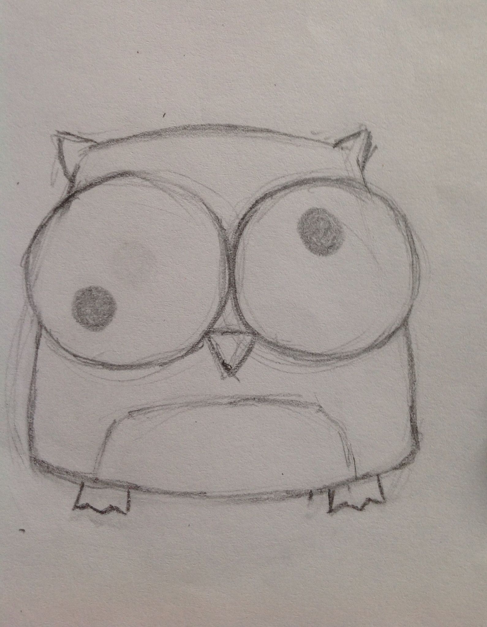 Goofy Owl with Big Eyes