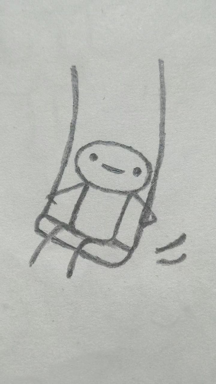 Happy Character Swinging with Joy