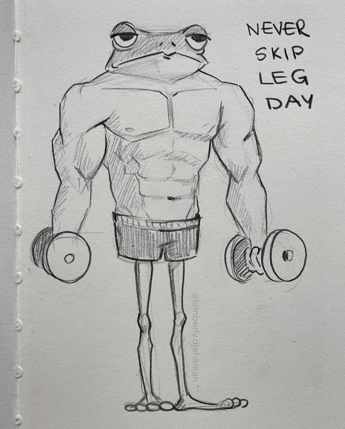 Muscular Frog Lifting Weights