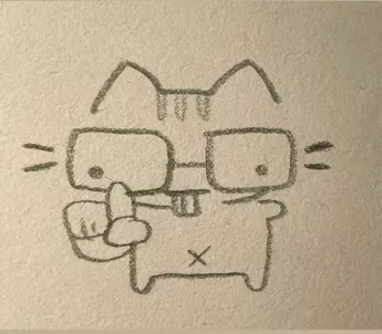 Funny Things to Draw: Nerdy Cat with Glasses Making a Shhh Gesture