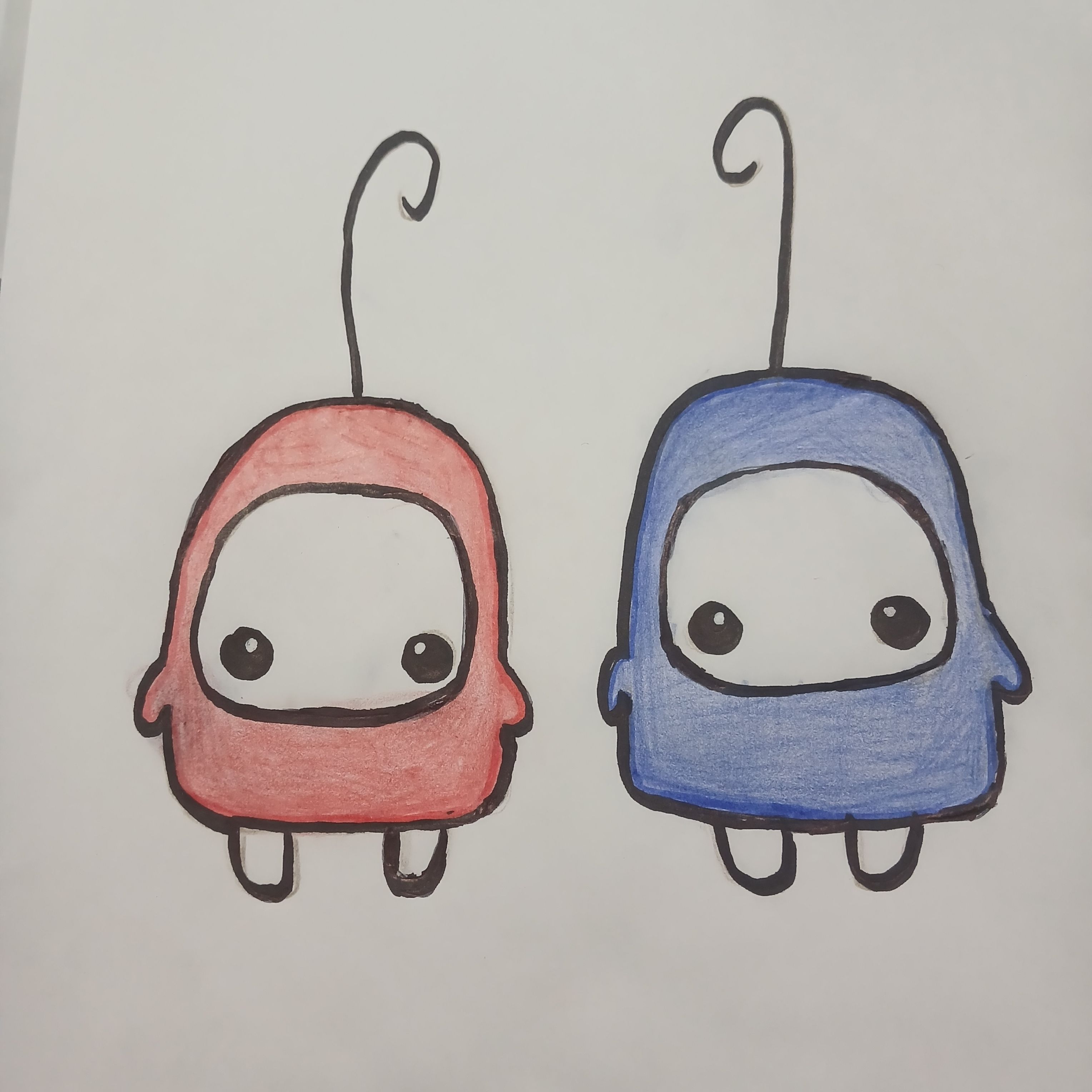 Playful Aliens with Colorful Heads