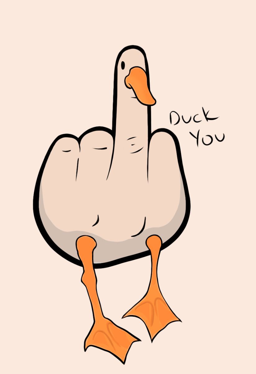 Sassy Duck Giving the Finger