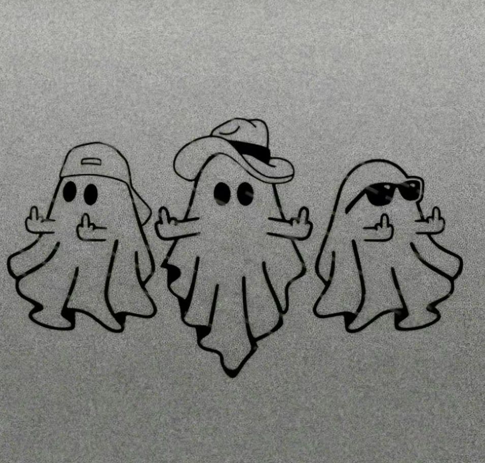 Funny Things to Draw: Sassy Ghost Trio Giving the Finger