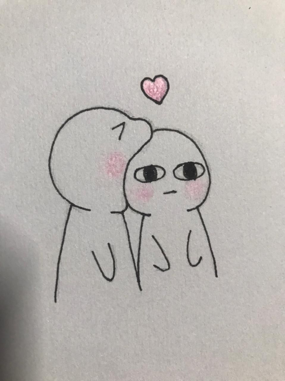 Funny Things to Draw: Shy Character Blushing with Heart