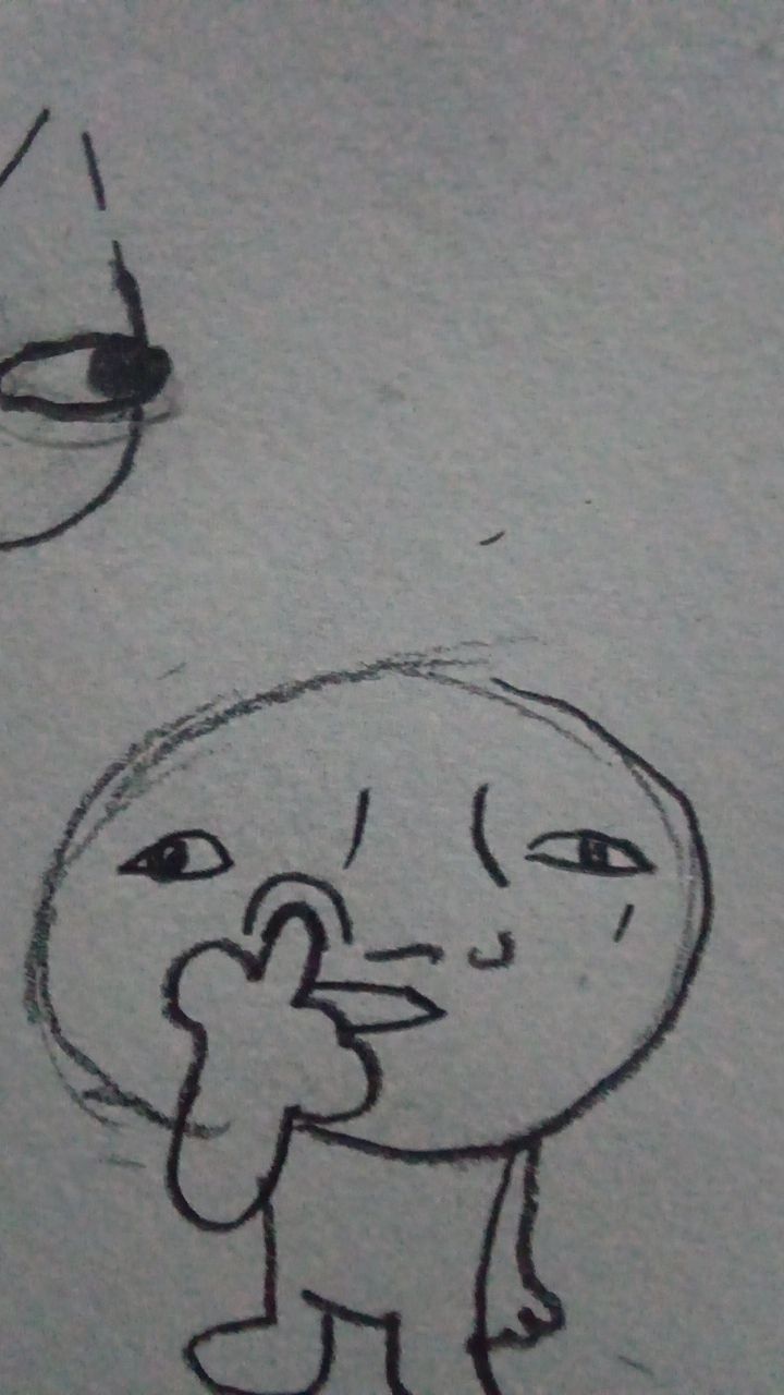 Silly Character Picking Nose