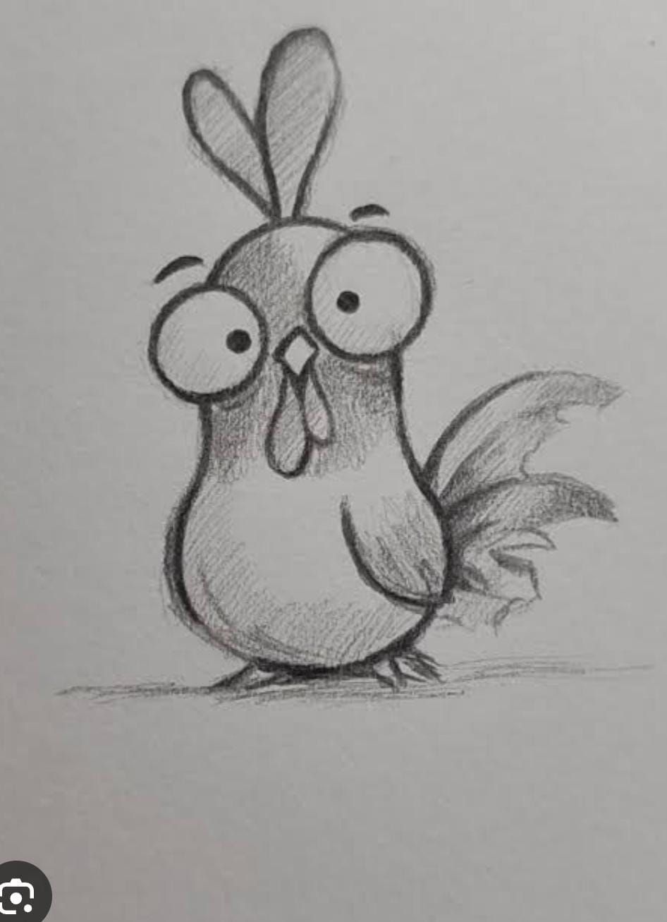 Surprised Chicken with Big Eyes