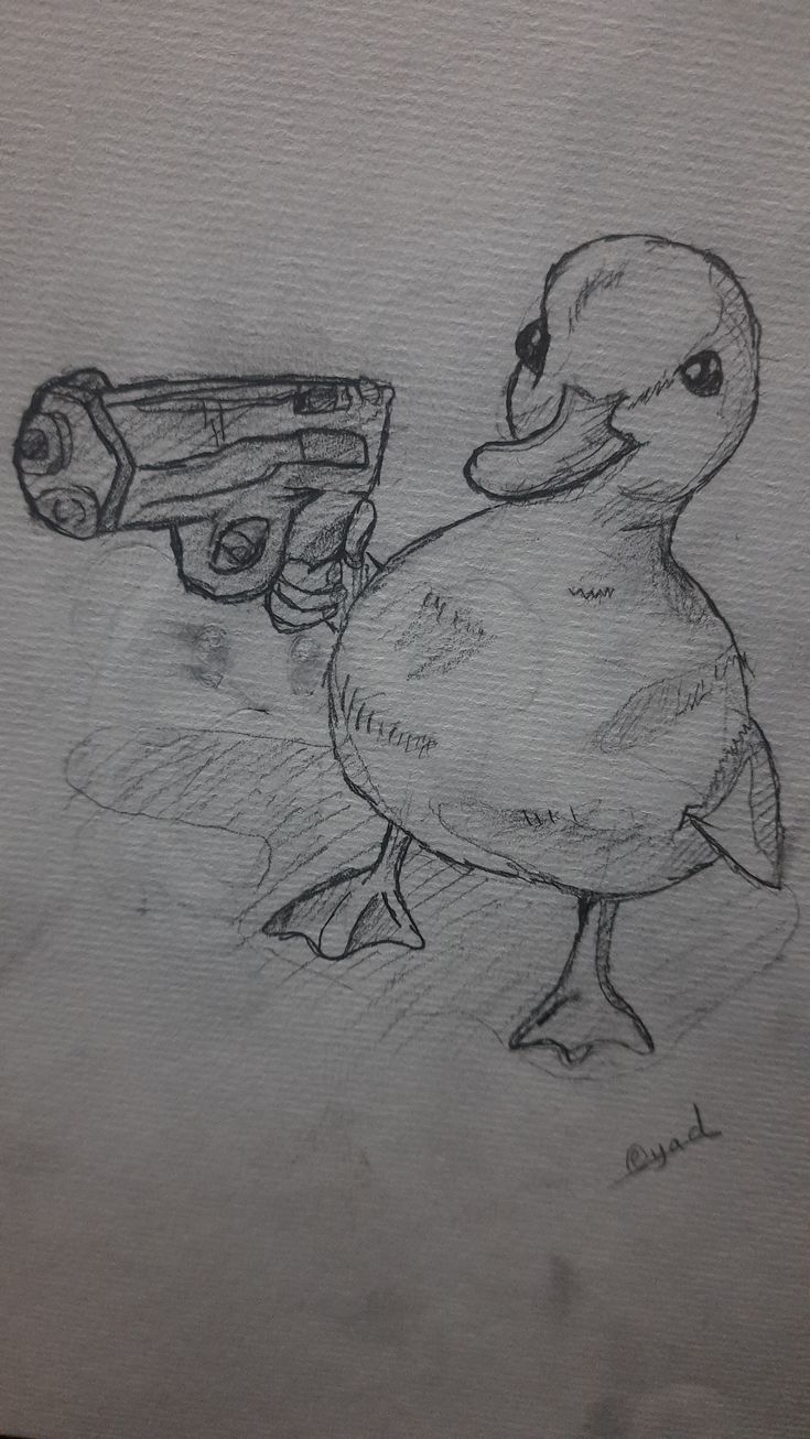 Tough Duck Wielding a Toy Gun