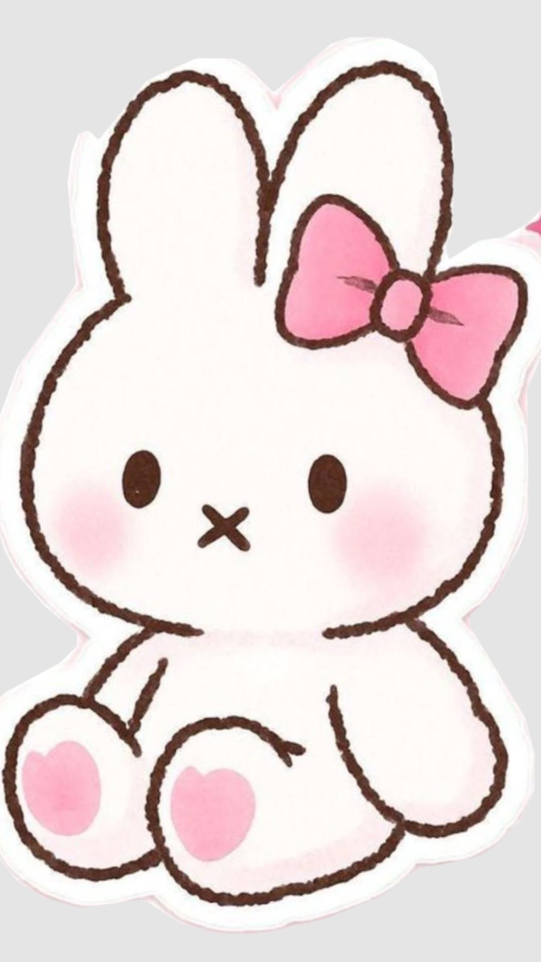 Adorable Bunny with Pink Bow Sketch