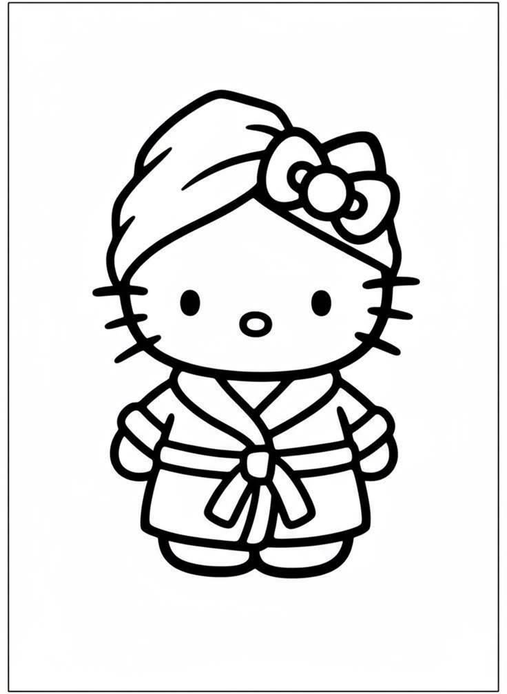 Adorable in a Bathrobe with Towel and Bow