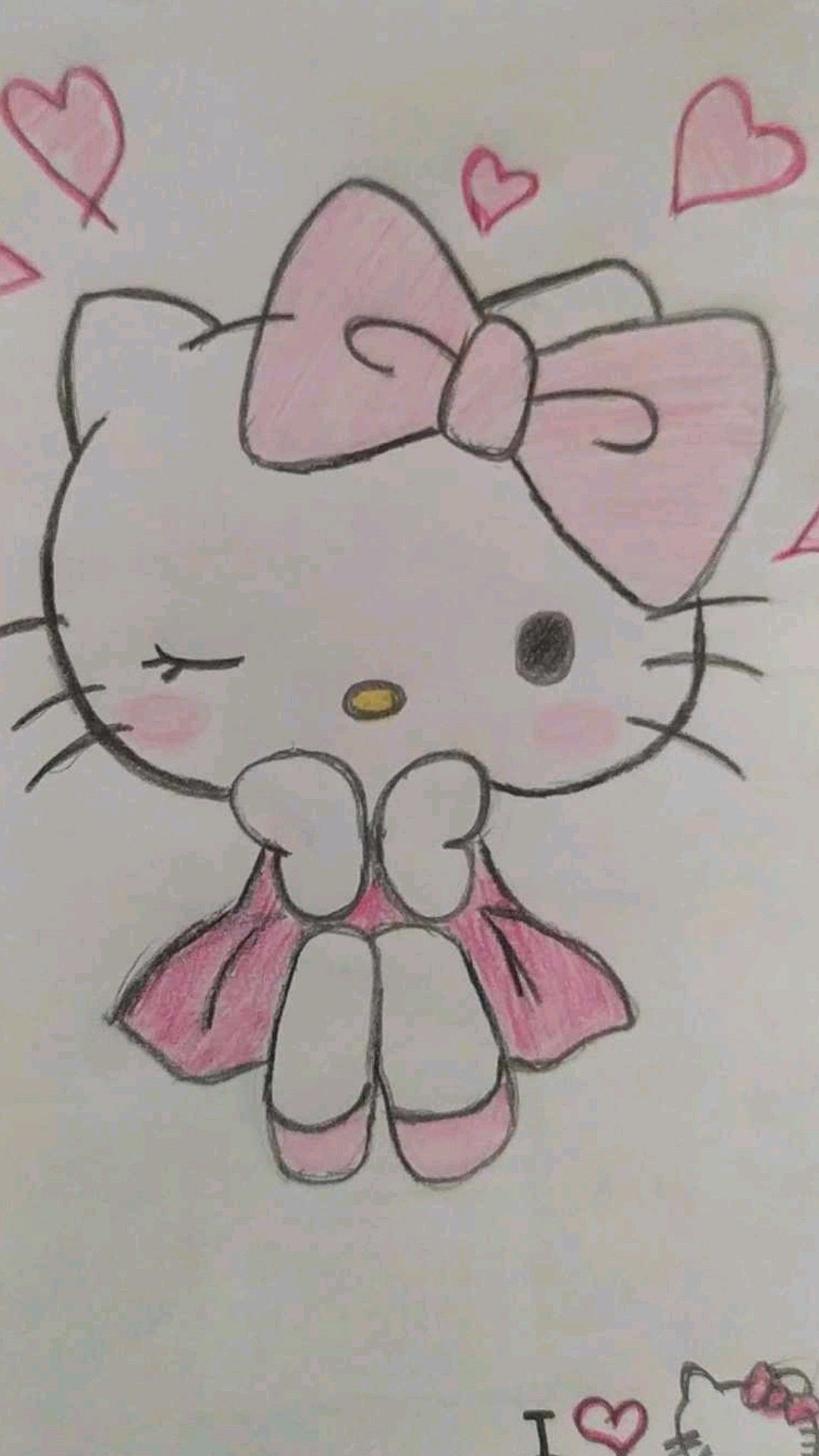 Adorable in a Pink Dress with Hearts
