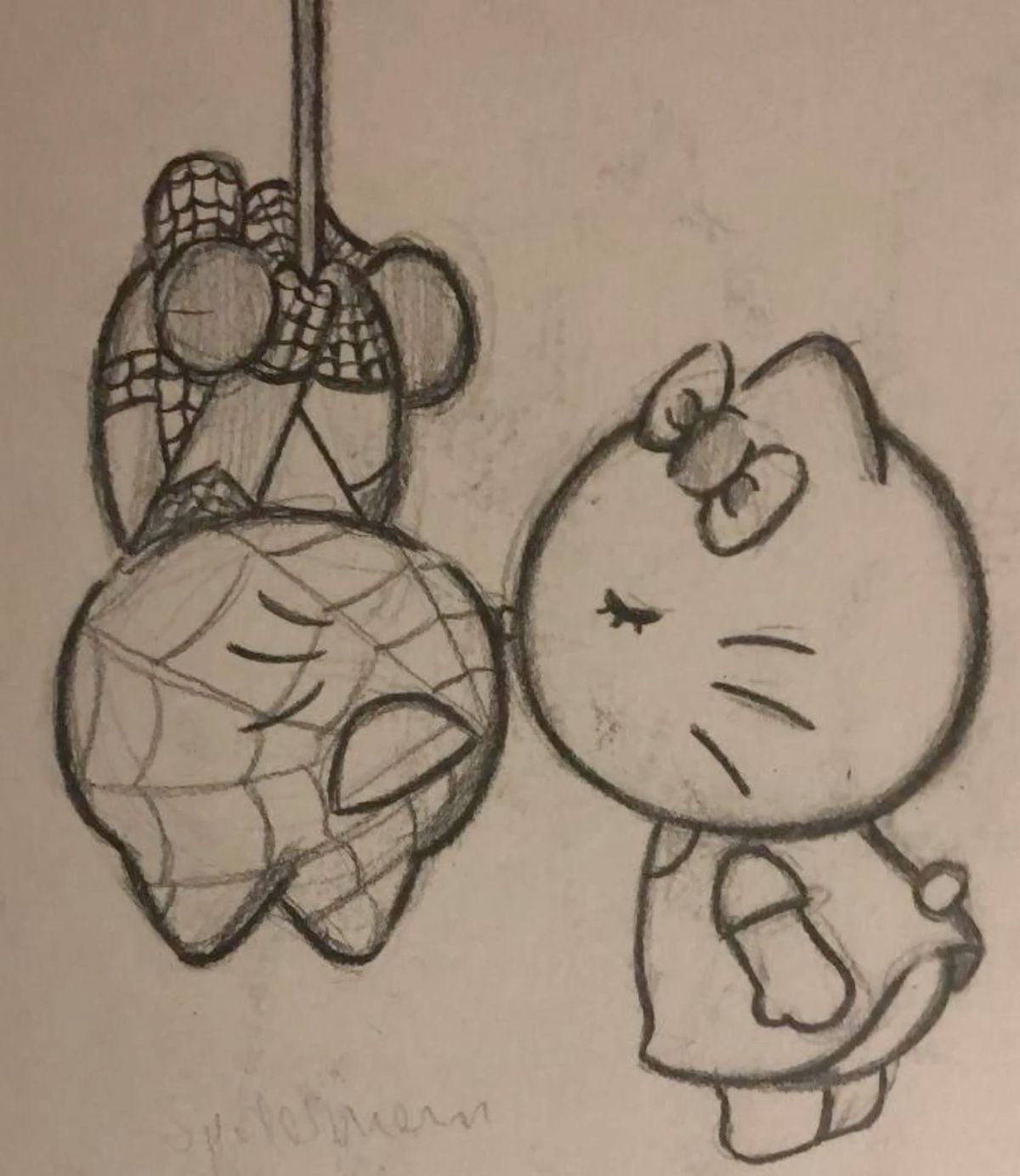 Adorable Moment with Spider-Man Hanging