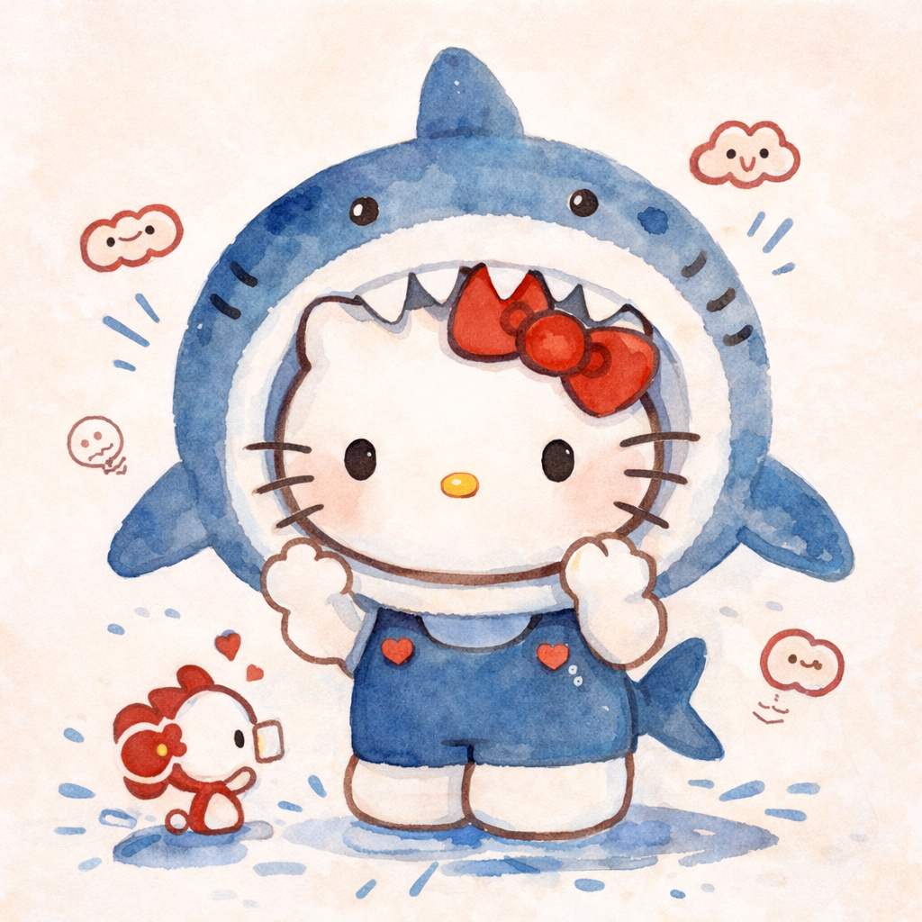 Adorable Shark Hoodie Costume with Mini Friend