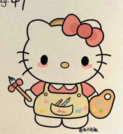 Artistic Cutie Holding a Paintbrush and Palette