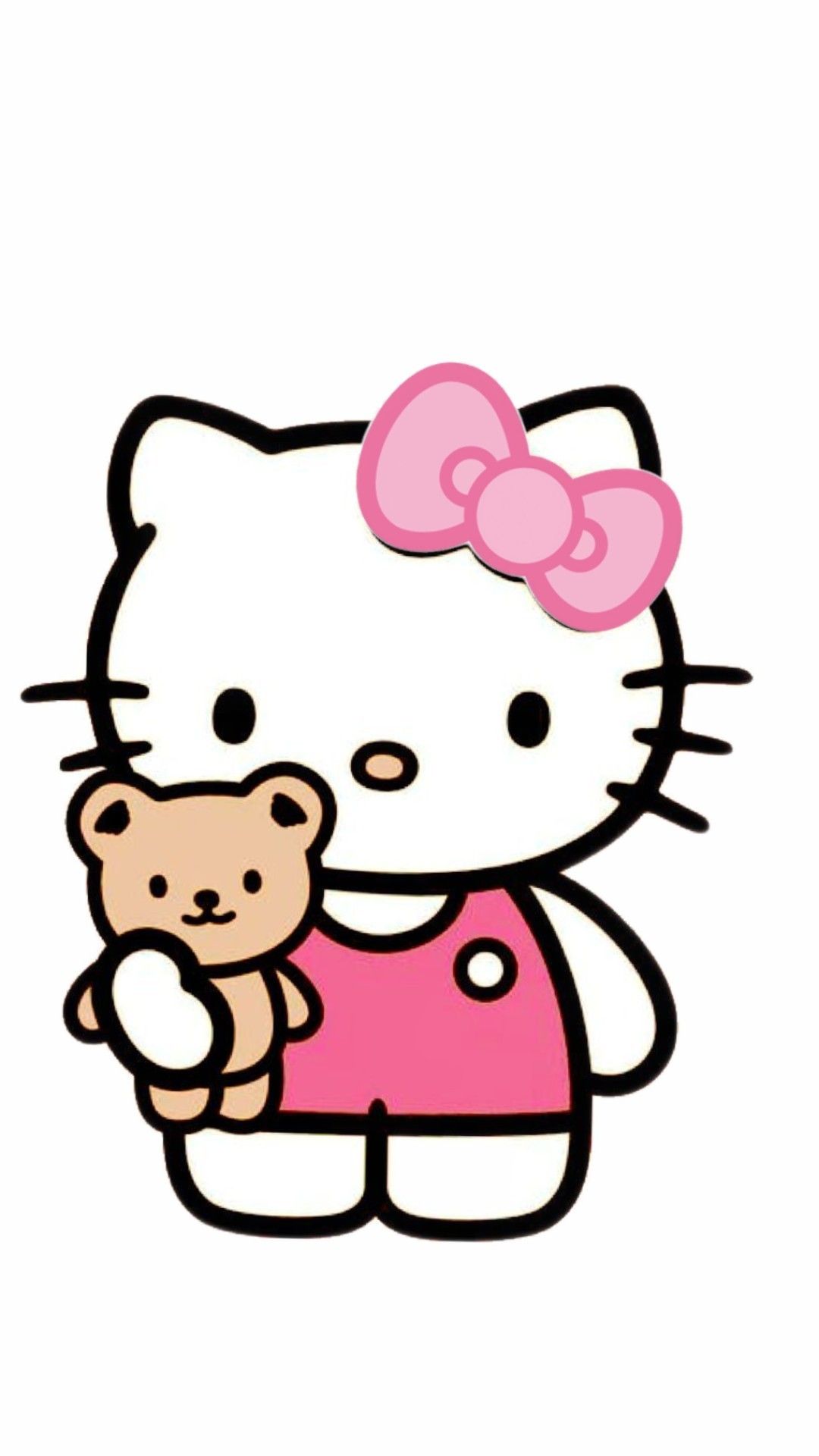 Hello Kitty Drawing: Cuddling with a Teddy Bear Adorable