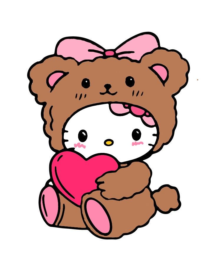 Cuddly Bear Costume Holding Heart
