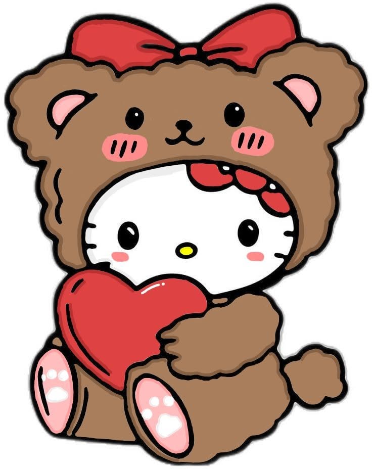 Cuddly Bear Costume Holding Heart