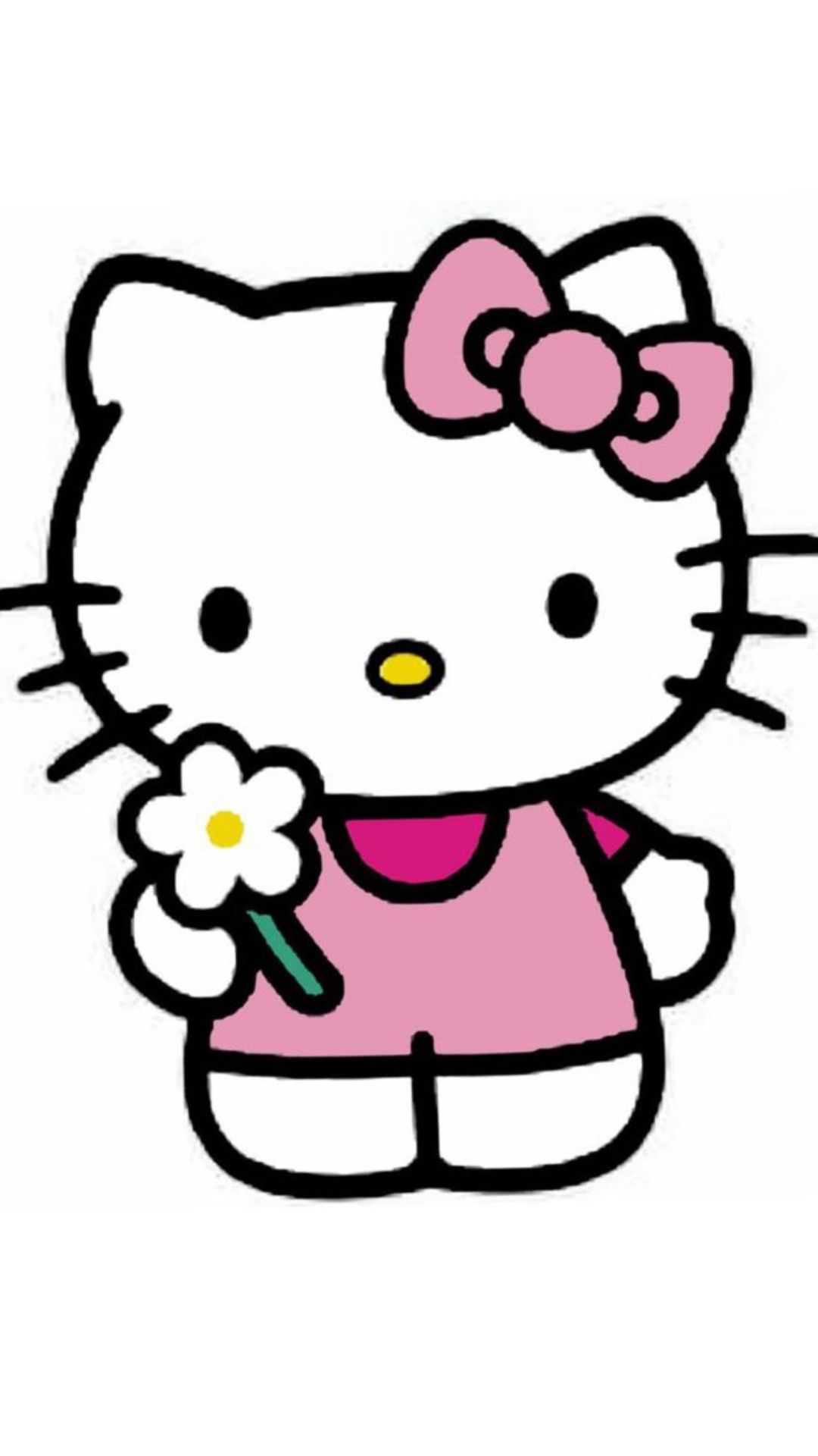 Hello Kitty Drawing: Cute Character Holding a Flower