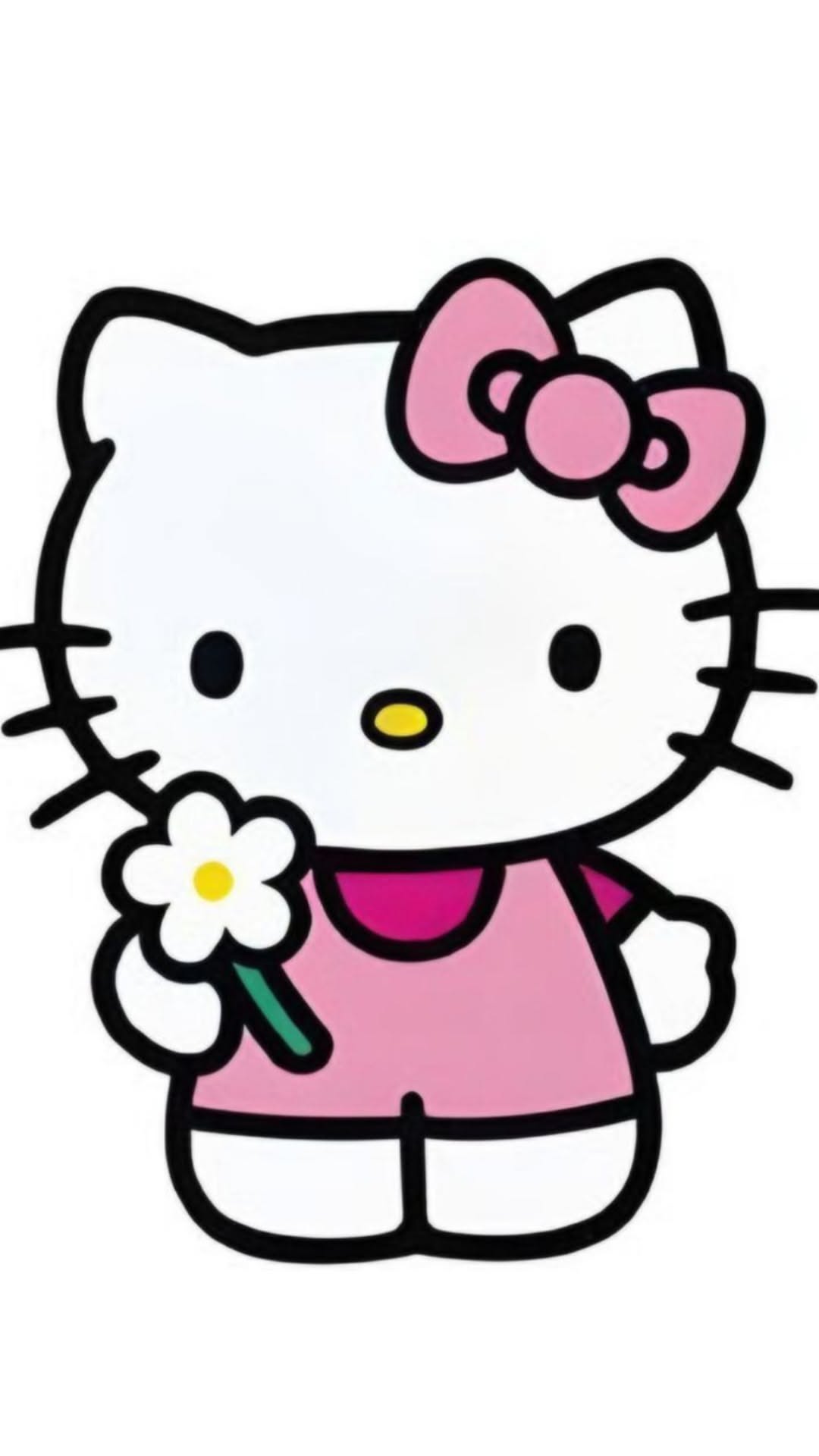 Hello Kitty Drawing: Cute Character Holding a Flower