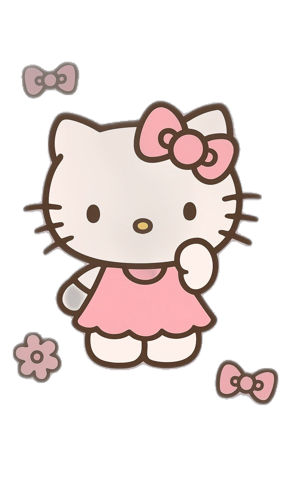 Cute Pink Dress with Bow and Flowers