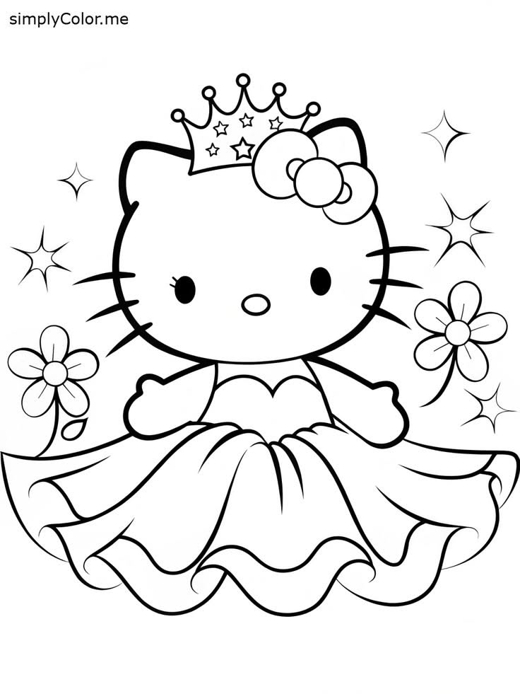 Elegant Princess with Crown and Flowers